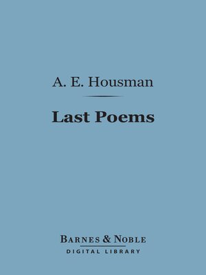 cover image of Last Poems (Barnes & Noble Digital Library)